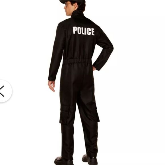 Police Officer Jumpsuit Costume in Black - Picture 6 of 6
